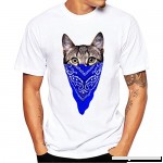 Animal Print T Shirt Men Donci Moisture Dry Sports Leisure Tops 2019 Summer Popular Style Cat Theme Pattern Solid Color Tees Blue B07NTL6QCB